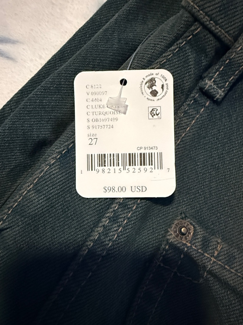 We The Free Women's Teal Barrel Jeans - Picture 2 of 5